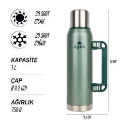 IGLOO Legend Klasik Termos 1 Litre, Renk:, Beden: - 4