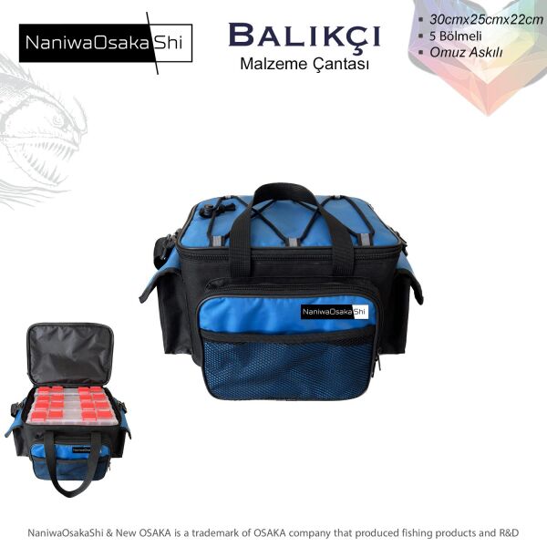 NANIWAOSAKASHI BALIKCI MALZEME CANTASI MAVİ - 1
