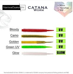 NaniwaOsakaShi Catana Worm 8cm Bloody 10Pcs - 2