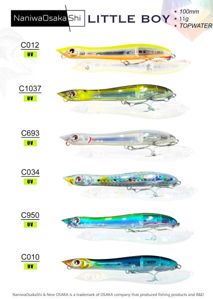 NANIWAOSAKASHI LITTLE BOY 100MM 11GR TOPWATER C693 SAHTE BALIK - 2