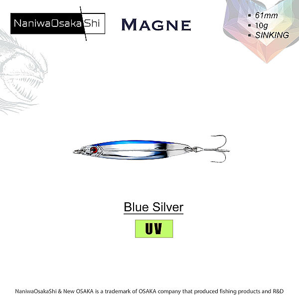 NANIWAOSAKASHI MAGNE KAŞIK 6,1CM 10GR BLUE SILVER - 1