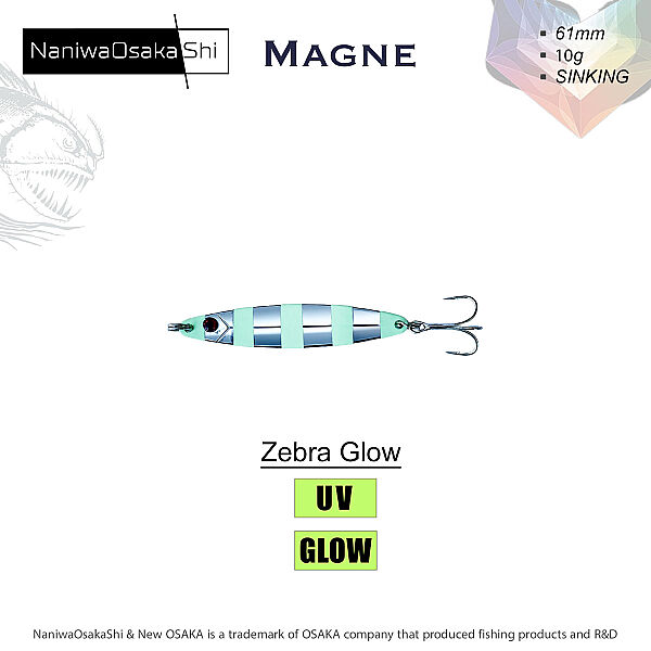 NANIWAOSAKASHI MAGNE KAŞIK 6,1CM 10GR ZEBRA GLOW - 1
