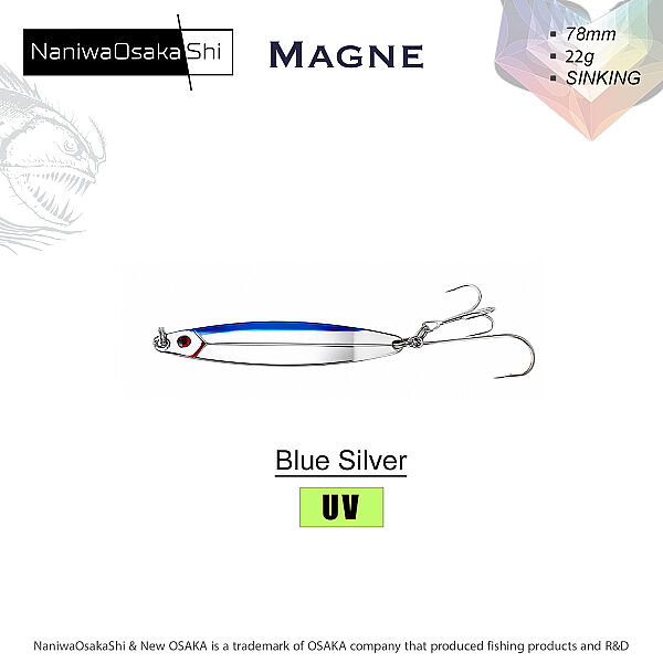 NANIWAOSAKASHI MAGNE KAŞIK 7,8CM 22GR BLUE SILVER - 1