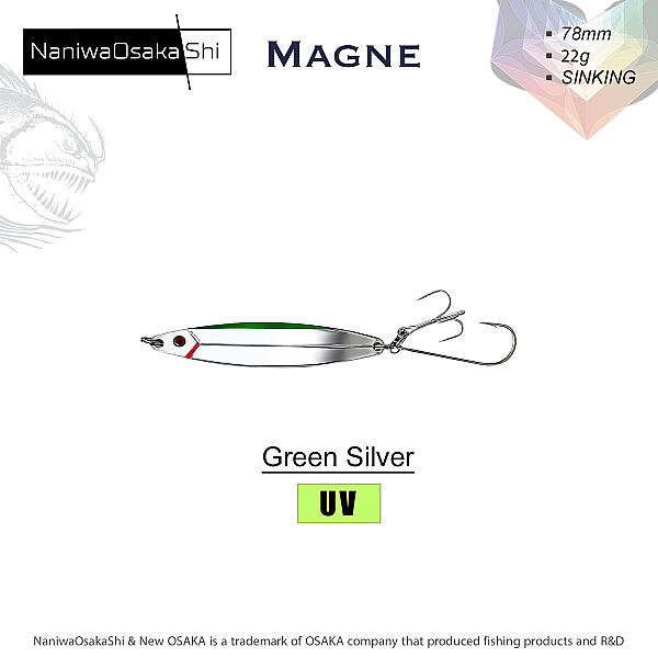 NANIWAOSAKASHI MAGNE KAŞIK 7,8CM 22GR GREEN SILVER - 1