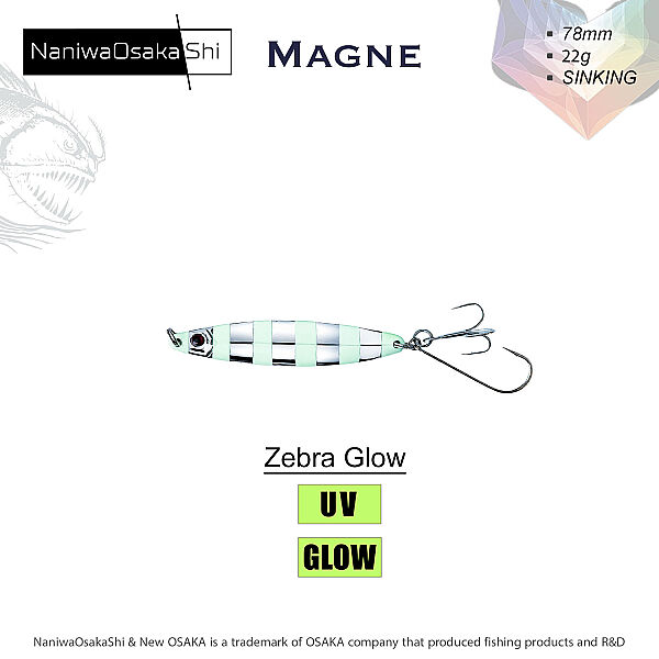 NANIWAOSAKASHI MAGNE KAŞIK 7,8CM 22GR ZEBRA GLOW - 1