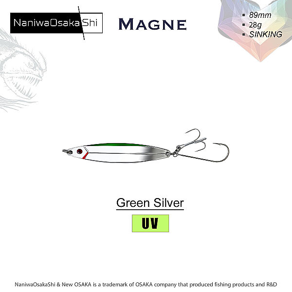 NANIWAOSAKASHI MAGNE KAŞIK 8,9CM 28GR GREEN SILVER - 1
