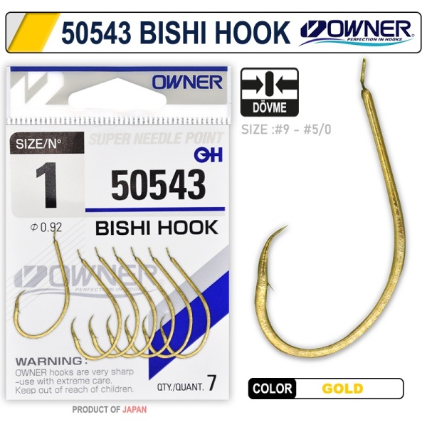 Owner 50543 Bishi Hook Gold İğne No:2 - 1
