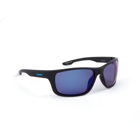 Shimano Eyewear Antares Matte Black & Blue Mirror - 1