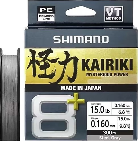 Shimano Line Kairiki 8+ 300m 0.16mm 9.8kg Grey - 1