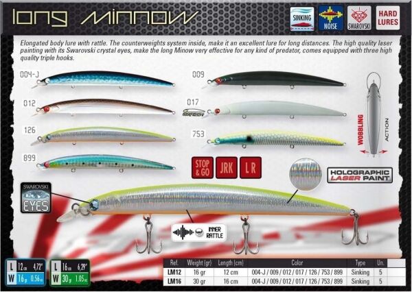 YUKI FISHUS LONG MINNOW 12,5CM 14,3GR RENK:004-J - 1